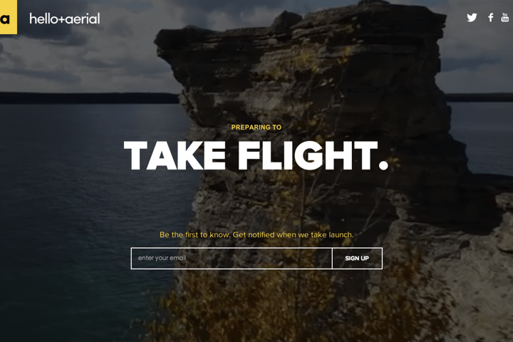 Hello Aerial website preview